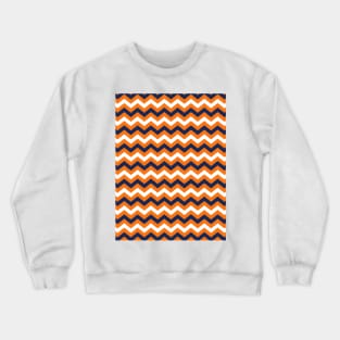 Orange Navy Blue and White Chevron Zigzag Pattern Crewneck Sweatshirt